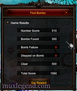 find bombs MUX Legend mini game