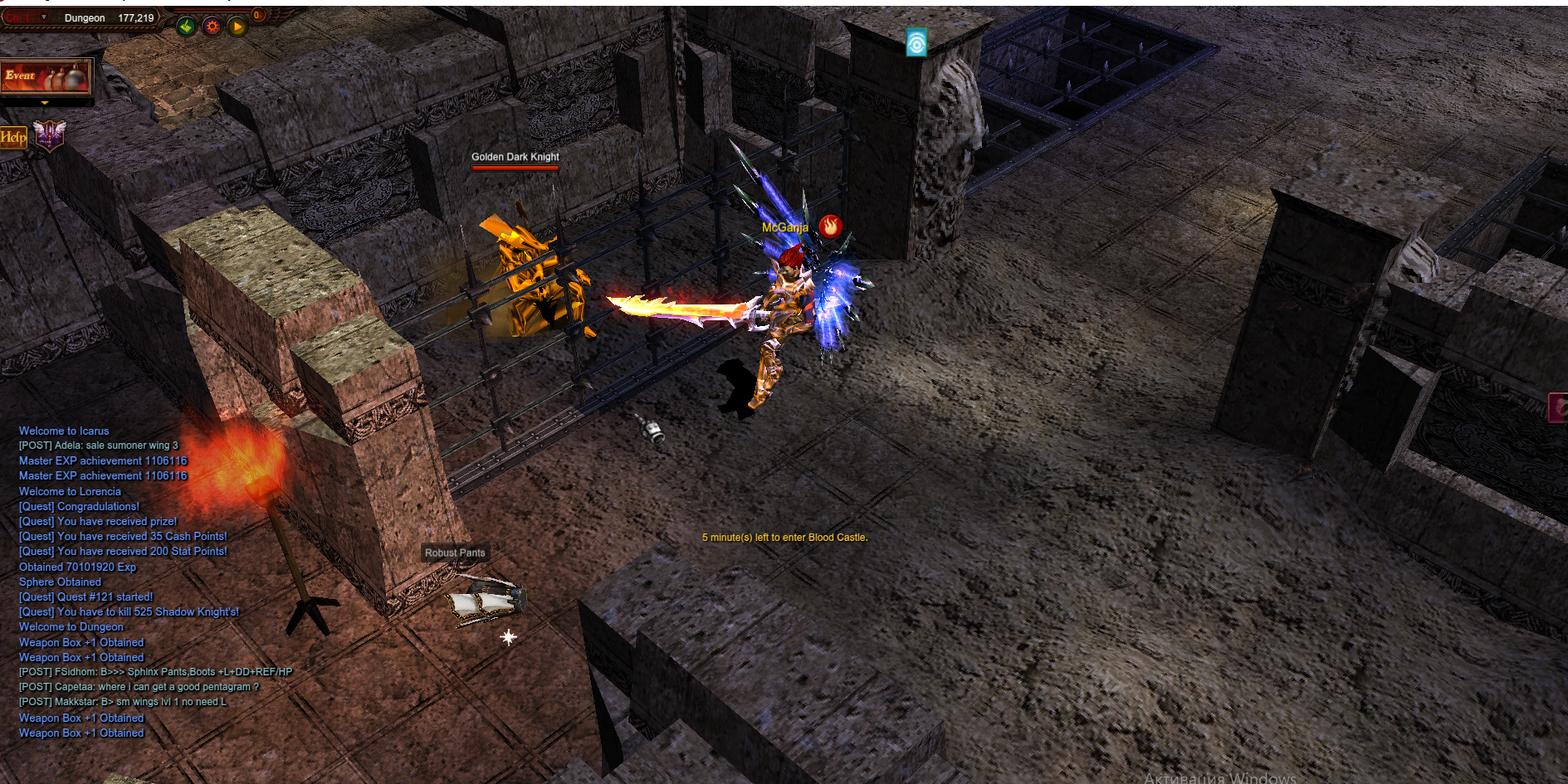 MUX Legend dungeon golden dark knight muxlegend